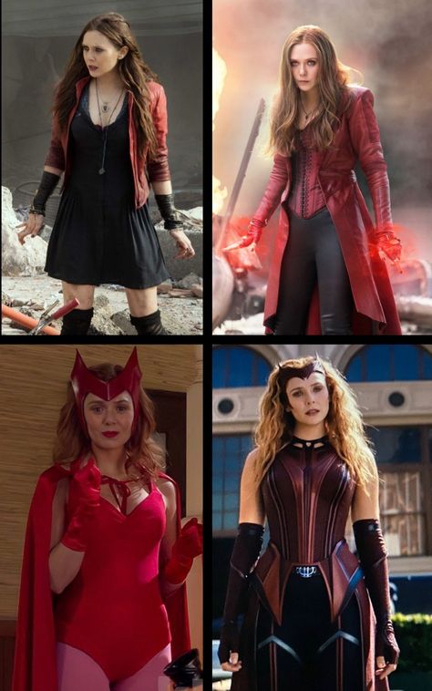 Wanda Maximoff Scarlet Witch Marvel MCU outfit costume Wanda Scarlet Witch Costume, Scarlet Witch Wandavision Costume, Halloween Scarlet Witch, Halloween Costumes Scarlet Witch, Wanda Maximoff Fashion, Scarlett Witch Halloween Costume, Cute Marvel Costumes, Scarlett Witch Cosplay, Women’s Superhero Halloween Costume