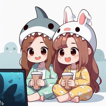 Two Besties Cartoon, Bestie Cartoon Best Friends, Chibi Best Friends, Two Besties Drawing, Freenbecky Fanart, Freenbecky Anime, Bff Stickers, Bff Art, Stay Private