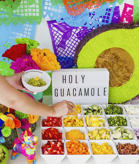 6 Steps to the Most Colorful Avocado Themed Party - Carrie Colbert Avocado Party Theme, Avocado First Birthday Party, Desert Party Theme, Diy Guacamole, Avocado Birthday Party, Avocado Theme, Avocado Birthday, Avocado Party, Fiesta Themed Party