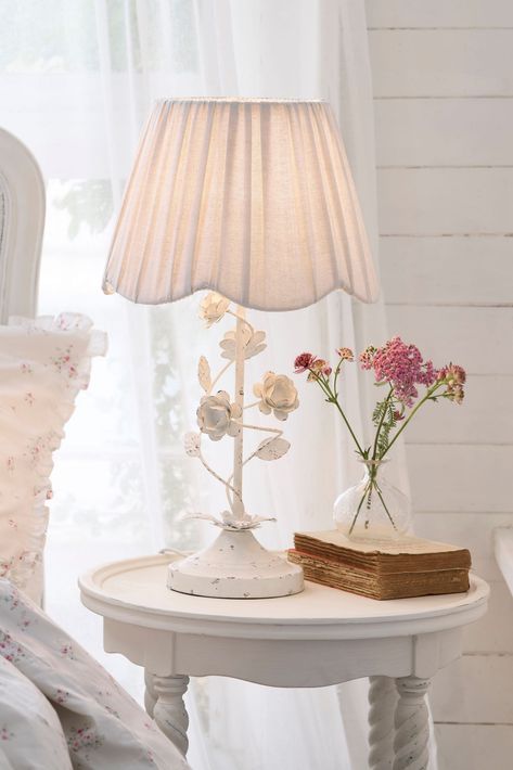 Shabby Chic by Rachel Ashwell White Distressed Floral Table Lamp -  white Shabby Chic Chandelier, Chic Chandelier, Rachel Ashwell Shabby Chic, Chic Lamp, Shabby Chic Lamps, Simply Shabby Chic, Shabby Chic Room, Table Lamps Living Room, Rachel Ashwell