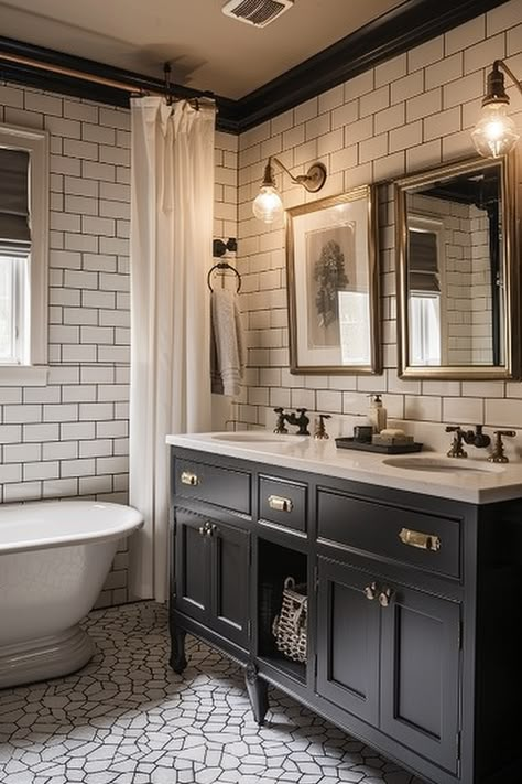 Old Fashion Bathroom Ideas, Vintage Inspired Small Bathroom, Antique Inspired Bathroom, Old Vintage Bathroom, Small Bathroom Classic, Vintage Modern Decor Bathroom, Small Antique Bathroom Ideas, Small Vintage Bathroom Inspiration, 1925 Bathroom