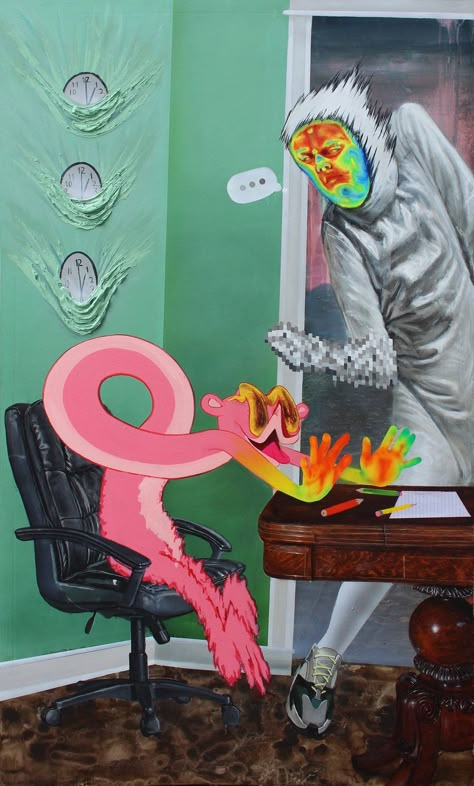 The Recent Acrylic Paintings of Trey Abdella - Hi-Fructose Magazine Trey Abdella, Hermetic Art, Winged Serpent, Graffiti Pictures, What Is Art, Art Parody, Art Folder, Futuristic Art, Screw It