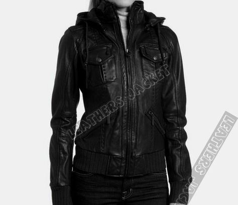 Women black hooded biker leather jacket with six pockets and removable hood black leather jacket. Only $139.99 Leather Jacket For Girls, Womens Leather Jackets, Hooded Leather Jacket, Leather Blazers, Mens Leather Jackets, Leather Jacket For Women, Hoodie Jacket Women, Leather Jacket Mens, Motorcycle Leather Jacket