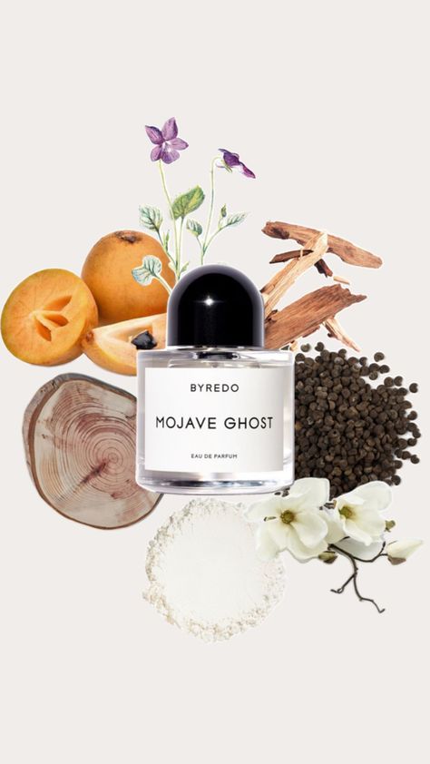 Byredo Mojave Ghost Lv Perfume, Perfume Marketing, Byredo Mojave Ghost, Perfume Package, Perfume Business, Perfume Ideas, Mojave Ghost, Gucci Bloom, Perfume Aesthetic