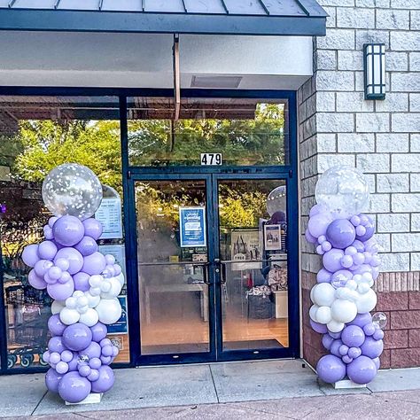 A Beautiful Grand Opening for @thepaperstore 💜🤍 This is our Organic Arch & Organic Columns 🤩 Grand Opening Balloon Ideas, Grand Opening Decorations Ideas, Grand Opening Decor, Business Balloons, Doctor Names, Balloon Ideas, Balloon Columns, Balloon Decor, Decorations Party