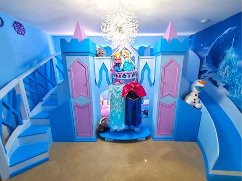 Elsa Bunk Beds, Frozen 2 Bedroom Ideas, Frozen Bedroom Ideas Diy, Elsa Bedroom Ideas Frozen Room, Frozen Kids Room, Elsa Room Ideas Bedrooms, Frozen Room Ideas Bedrooms, Elsa Bedroom Ideas, Elsa Bed