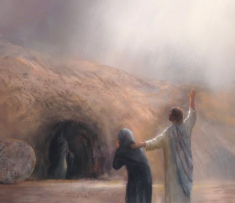 Jesus raises Lazarus from the dead Paintings Of Jesus Christ, J Kirk Richards, Jesus Is My Friend, Images Of Faith, Psalm 43, Raising Of Lazarus, Prayer Of Praise, Biblical Artwork, Jesus Wept