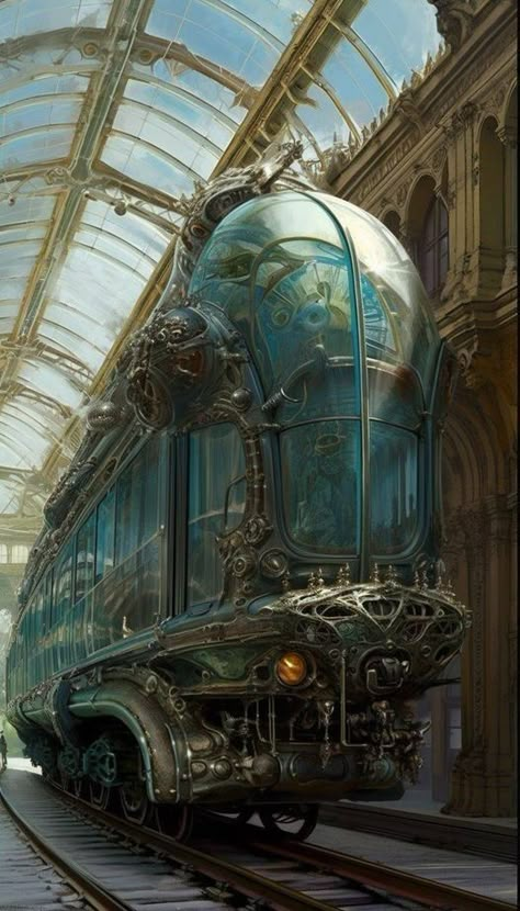 Futuristic Train, Peter Elson, Steampunk Train, Steampunk Vehicle, Steampunk Illustration, Steampunk City, Iphone Wallpapers Hd, Steampunk Airship, Steampunk Artwork