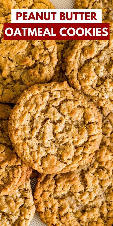 Oatmeal Pb Cookies, Skippy Peanut Butter Recipes, All Natural Peanut Butter Cookies, Easy Oatmeal Peanut Butter Cookies, Peanut Butter Drop Cookies, Easy Peanut Butter Oatmeal Cookies, Pb Oatmeal Cookies, Oatmeal Cookies With Peanut Butter, Peanut Butter Coconut Cookies