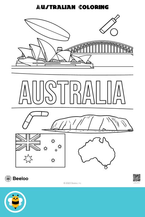 Advanced australia-themed coloring page for kids ages 7 and up. Featuring: Australia Coloring Australia Day Colouring Pages, Australia Coloring Pages, Australia Food For Kids, Australia Projects For Kids, Australia Activities For Kids, Australia Kids Crafts, Australia For Kids, Australia Crafts, Montessori Activities Preschool