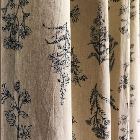 Modern Vintage Navy Blue Botanical Washed Linen Cotton Curtain Oatmeal Natural Beige Background Panel 53 Width Various Lengths Custom Drapes - Etsy Blue Floral Curtains, Measuring Curtains, Country Curtains, Custom Drapes, Floral Curtains, Cotton Curtains, Drapery Panels, Curtains With Rings, Curtain Patterns