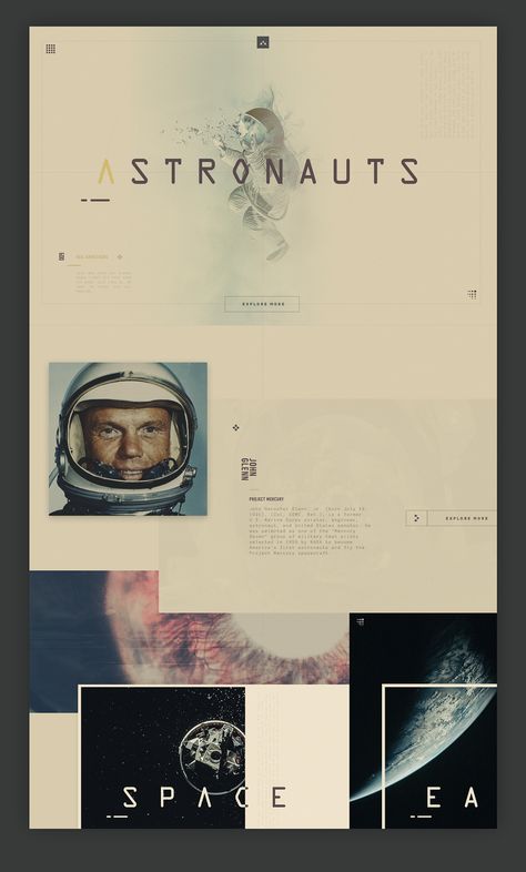 Astonauts on Behance Cinematic Presentation Design, Cinematic Website Design, Vintage Web Design, Design De Configuration, Aesthetic Websites, Graphic Design Website, Web Graphic Design, Poster Layout, Web Layout Design