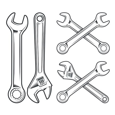 Wrench Tattoo Mechanic, Tool Tattoo Mechanic, Wrench Drawing, Mechanic Tattoo Ideas, Wrench Tattoo, Handyman Logo, Dark Wood Background, Tool Tattoo, Mechanic Tattoo