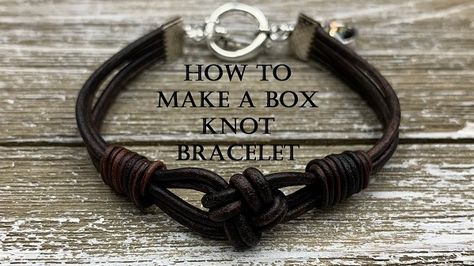 Leather jewelry never loses its popularity. Kellie of Kellie's Bead Boutique  has an easy tutorial  which uses a box knot as the foc... Box Knot Bracelet, Knot Leather Bracelet, Box Knot, Leather Bracelet Tutorial, Wrap Bracelet Tutorial, How To Make Leather, Diy Leather Bracelet, Leather Jewelry Diy, Diy Bracelets Tutorials