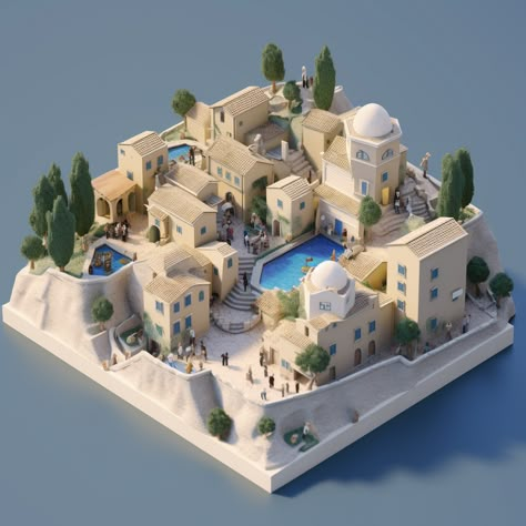 SANTORINI | Axon Art #axon #neon #midjourney #architecture #generativeart #generativeai #ai #art #design #miniature #greece #santorini Minecraft Greece House, Bloxburg Greece Town, Minecraft Santorini, Minecraft Greece Builds, Greece House Design, Greece Minecraft, Ancient Greece Minecraft, Santorini Greece Architecture, Sims Greek House