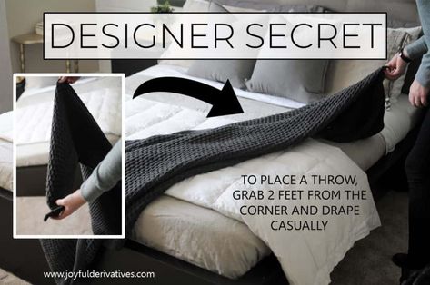 The Best -How to Make your Bed Perfectly – A Simple Tutorial How To Put Throw Blanket On Bed, How To Put A Throw On A Bed, How To Make A Beautiful Bed, How To Style Throw Blanket On Bed, How To Style A Throw Blanket On A Bed, Pillow Placement On Bed, How To Dress A Bed Like A Designer, Bedroom Bed Placement, Beds With Throw Blankets