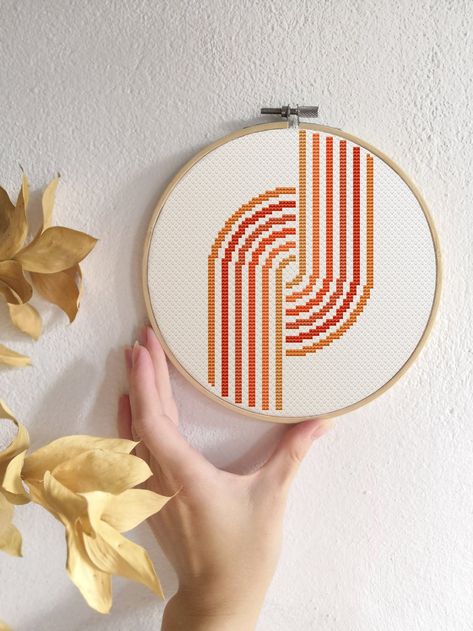 Abstract cross stitch pattern Modern cross stitch PDF Boho | Etsy Cross Stitch For Beginners, Boho Cross Stitch, Abstract Cross Stitch, Geometric Macrame, Abstract Cross, Boho Cross, Floral Embroidery Patterns, Pola Sulam, Pattern Modern