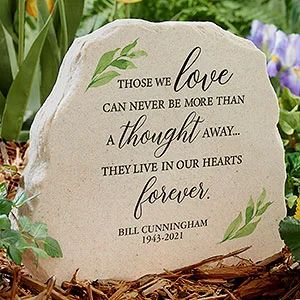 Personalized Garden Stones | Personalization Mall Decorative Garden Stones, Standing Garden, Personalized Garden Stones, Memorial Markers, Memorial Garden Stones, Prayer Garden, Personalization Mall, Burlap Garden Flags, Personalized Memorial Gifts