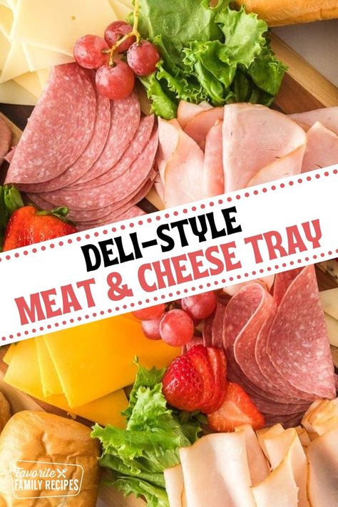 This Deli-Style Meat & Cheese Tray makes a great appetizer or an easy way for guests to make their own sandwiches. Perfect for parties, potlucks, BBQs, or family gatherings. They are so easy to make up. You can whip up a meat and cheese tray faster than you can make most appetizers. Vegetable Pinwheels, Simple Party Snacks, Deli Meat Platter, Simple Sliders, Meat Cheese Tray, Crockpot Dips, Meat Cheese Platters, Meatballs Healthy, Deli Platters