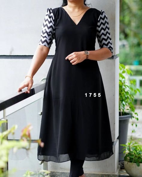 899/- Free Shipping Ready For Dispatch (Next Dispatch after Onam only) Georgett v neck puff sleev A line kurthi, With lining attack. Size M L XL XXL Length 46inches. Dm for order whatsup 8309874411 or Dm to @hansicollections inbox #hansicolletions #halfsaree #halfsareefunction #reels #longgowns #longfrockdesigns #celebritystyle #vintagestyle #trendingnow #treditionallook #treditionallook #best #outfits #celebritystyle #starmaa #pattusarees #boutiqueshopping #boutiquestyle #boutiq... New Model Kurti Designs, Neck Back Designs For Kurtis, Long Sleeves Design For Kurtis, Pakistani Dresses Simple, Aline Frocks For Women, Puff Sleeve Kurta, Puff Sleeve Dress Outfit, V Neck Kurti Design, Aline Kurti Design