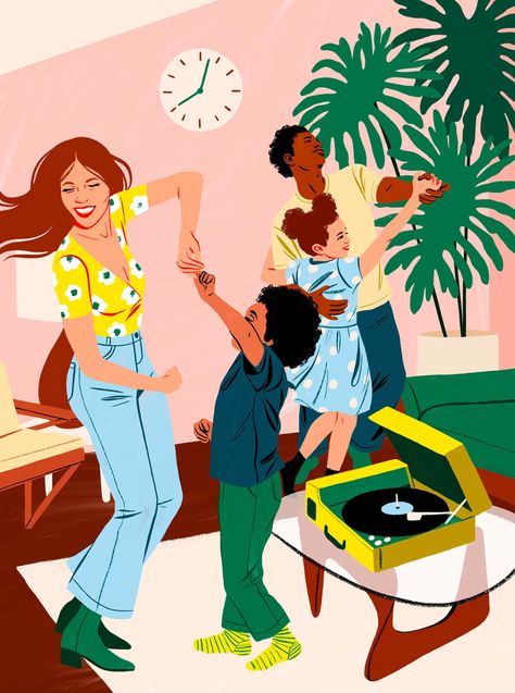 children and parents dancing illustration Traditions To Start, Protest Art, Step Parenting, Blended Family, Family Illustration, Family Parenting, Teen Vogue, Parenting Humor, Mother And Father