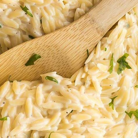 Ashley | Easy Family Meals on Instagram: "20 minutes and 1 pan 🙌🎉 This Garlic Parmesan Orzo pasta was one of my most popular videos last year — it’s creamy and delicious and so easy to make! Have you tried it? I can’t wait to show you all the delicious things in store for 2024 ❤️ GET THE RECIPE: 1) tap the link in my profile and then this photo OR 2) comment “garlic” and the link to the recipe will be sent right to your inbox (# 2 is an automation that only works if you allow messages from everyone) https://www.thereciperebel.com/garlic-parmesan-orzo-pasta/ #orzo #orzopasta #pastarecipe #pastarecipes #dinnerideas #dinnerrecipes #dinnerinspiration #dinnertonight #dinnerrecipe #easydinner #quickmeals #comfortfoods #comfortfoodie #dinner #pasta #f52community #garlic #parmesan #igreel Parmesan Orzo Pasta, Garlic Parmesan Orzo, Orzo Pasta Recipe, Orzo Pasta Recipes, Shrimp Orzo, Parmesan Orzo, Pasta Calories, Creamy Orzo, Pesto Spinach