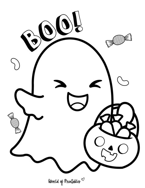 Prek Halloween Printables Free, Halloween Pictures To Print And Color, Halloween Toddler Coloring Pages, Halloween Preschool Coloring Pages, Halloween Drawing For Kids Easy, Halloween Color Pages For Kids, Halloween Ghost Coloring Pages, Ghost Colouring Page, Toddler Halloween Coloring Pages