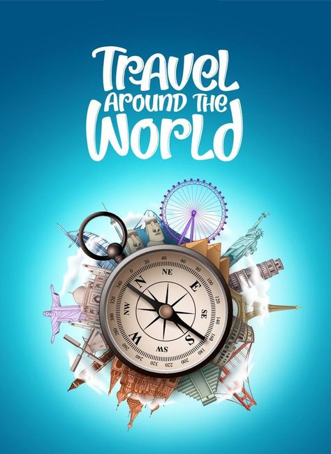 Travel And Tourism Design, Tourism Logo Design Creative, Tourism Social Media Design, Tours And Travels Creative Ads, Travel Around The World Illustration, World Destinations, Travel Post Design, Travel Social Media Design, Travel Agency Poster