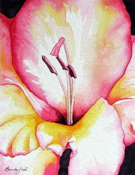 Watercolor: "Up Close and Personal"  Artist/copyright: Brenda Jiral Natural Form Artists, Natural Forms Gcse, Close Up Art, Lilies Drawing, Natural Form Art, Art Alevel, Flower Artists, Nature Art Prints, Flower Art Drawing