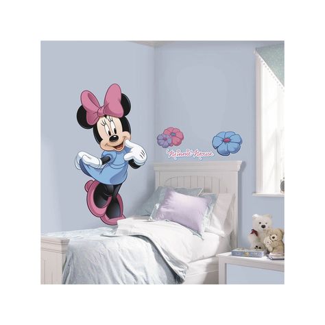 Disney Mickey and Friends Minnie Mouse Peel and Stick Wall Decals, Blue Minnie Mouse Bedroom Decor, Minnie Mouse Wall Decals, Minnie Mouse Room, Minnie Mouse Bedroom, Disney Bedroom, Pluto Disney, Bedroom Mural, Mouse Wall, Disney Furniture