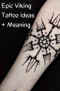 281 Epic Norse Viking Tattoo Ideas + Meaning - TattooGlee Norwegian Tattoo, Simbols Tattoo, Viking Compass Tattoo, Viking Tattoos For Men, Traditional Viking Tattoos, Tattoo Font For Men, Small Wave Tattoo, Tato Tradisional, Viking Tattoo Sleeve