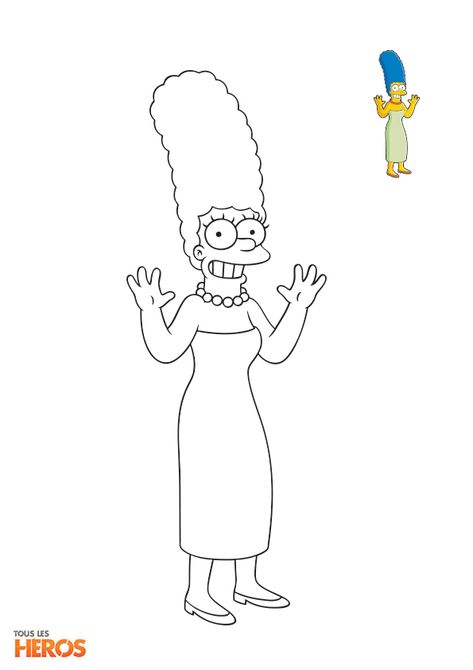 Marge Drawing, Marge Simpsons Drawings, Simpsons Painting, Simpsons Coloring Pages, Marge Simpsons, Silhouette Disney, Simpsons Drawings, Marge Simpson, Disney Colors