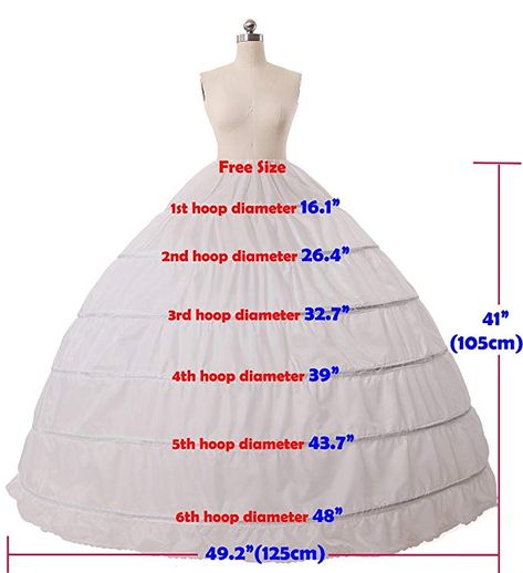 MISSYDRESS Full A-line 6 Hoop Floor-length Bridal Dress Gown Slip Petticoat, White, Free Size at Amazon Women’s Clothing store: Wedding Ceremony Accessories Ball Gown Petticoat, Petticoat Pattern, Wedding Ball Gown, Dress Ball Gown, Gown Skirt, Hoop Skirt, Gown Pattern, Wedding Party Dress, Couture Mode