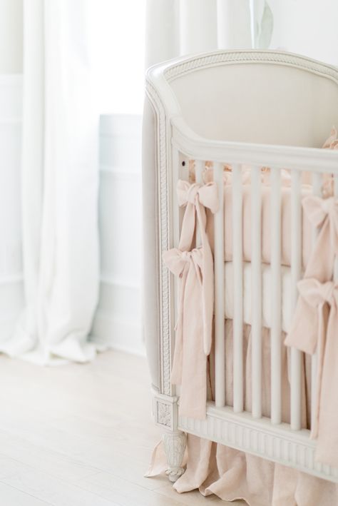 Nursery Restoration Hardware, Pink French Nursery, French Nursery Ideas, Atelier Choux Nursery, Loveshack Fancy Nursery, French Girl Nursery, Parisian Nursery Girl, Classic Baby Girl Nursery, French Nursery Room Inspiration