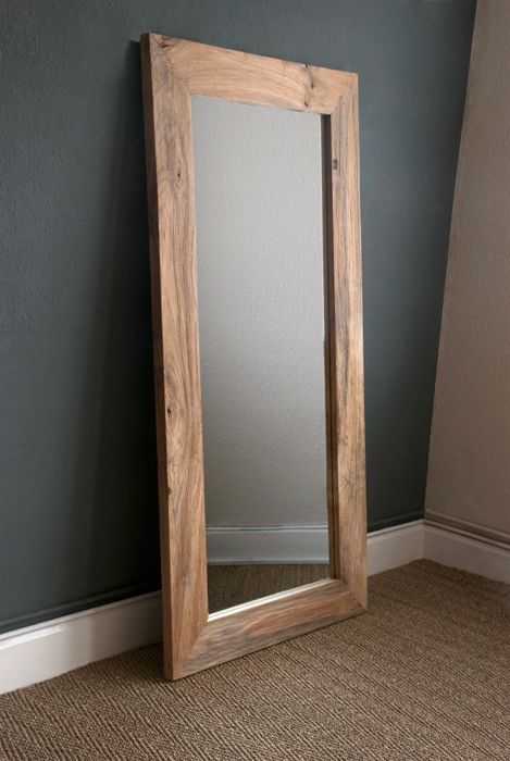 reclaimed-wood-mirror Large Wooden Mirror, Barn Wood Mirror, Bathroom Mirrors Diy, Art Deco Wall Mirror, Wall Mirrors Entryway, Big Wall Mirrors, Wall Mirror Diy, Mirror Makeover, Wooden Mirror Frame