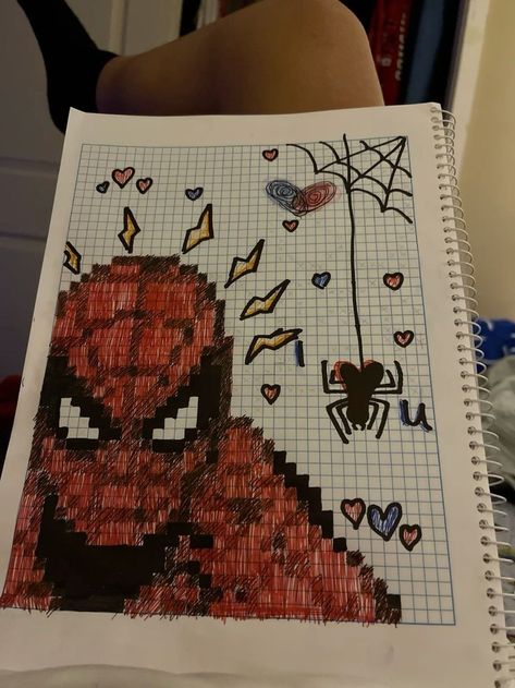 Spiderman Drawing Pixel Art, Drawing Ideas Spiderman, Skeleton Hands Drawing, Spiderman Pixel Art, Easy Graffiti Drawings, Spiderman Gifts, Spiderman Drawing, Spiderman Theme, Spiderman Art Sketch