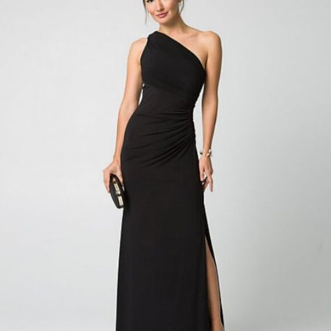 Black One Shoulder Evening Dress Long One Shoulder Dress, One Shoulder Evening Dress, Le Chateau, Evening Dress, One Shoulder Dress, Shoulder Dress, Evening Dresses, Full Length, One Shoulder