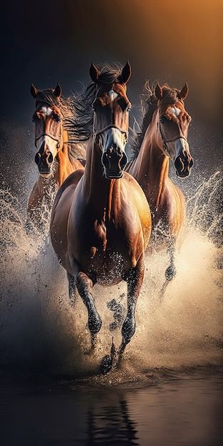 Dark brown wild horses galloping in the ... | Premium Photo #Freepik #photo #running-horse #horse #stallion #equestrian Horses Galloping, Paintings Wallpaper, Wild Horses Running, Stallion Horses, Horses Running, Horse Galloping, Horse Wallpaper, Mobile Photo Editing, Mobile Photo