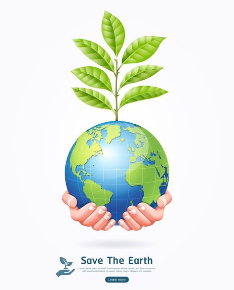 Save the earth concept. Earth with tree in hands vector illustration. Hands Vector Illustration, Tree Of Life Logo, Earth Vector, Hands Vector, Planet Vector, Earth Logo, Nature Symbols, Earth Drawings, Tree Logo Design