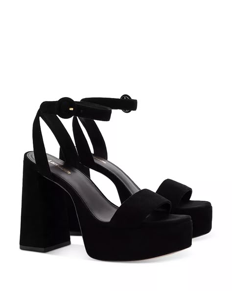 Larroudé - Women's Dolly High Heel Platform Sandals Cute Black Heels, High Heels For Prom, Trendy Heels, Shoes Outfit Fashion, Black Shoes Heels, Prom Heels, Black Platform Heels, High Heel Platform, Chunky High Heels