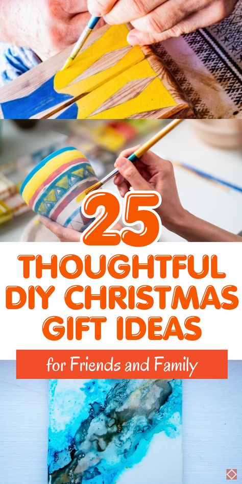 Looking for DIY gift ideas? These 25 Creative DIY Christmas Gifts are perfect for making the holidays memorable! Thoughtful, easy, and budget-friendly, these gifts are great for friends or family. Save this list for your next holiday project! Cheap Diy Christmas Presents, Diy Art Christmas Gifts, Holiday Gifts To Make, Cool Diy Christmas Gifts, Sentimental Diy Christmas Gifts, Diy Thoughtful Christmas Gifts, Gifts To Make For Adults, Diy Friends Christmas Gifts, Wood Burned Christmas Gifts