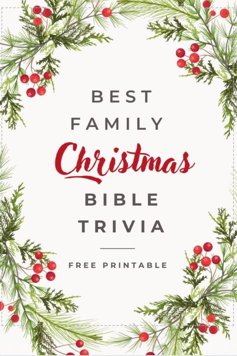 Test your bible knowledge of the Christmas story with this Family Christmas Bible Trivia Free Printable. By playing this fun game, your family can keep Christ’s birth the central theme this Christmas season. This printable Bible quiz is great to use in a Sunday school class or Bible Study group. You can also save it for family game night on Christmas Eve! #ourlifehomeschooling #christmasbibletrivia #christmasfamilybibletrivia #christmasbiblestoryquiz #christmasstorybiblequiz #christmastrivia Christmas Eve Family Activities, Bible Study Christmas Party Ideas, Ladies Bible Study Games, Bible Christmas Games, Christian Christmas Games Group, Christmas Bible Study For Teens, Christmas Games For Ladies Church Group, Ladies Christmas Party Ideas Church, Family Bible Study Ideas