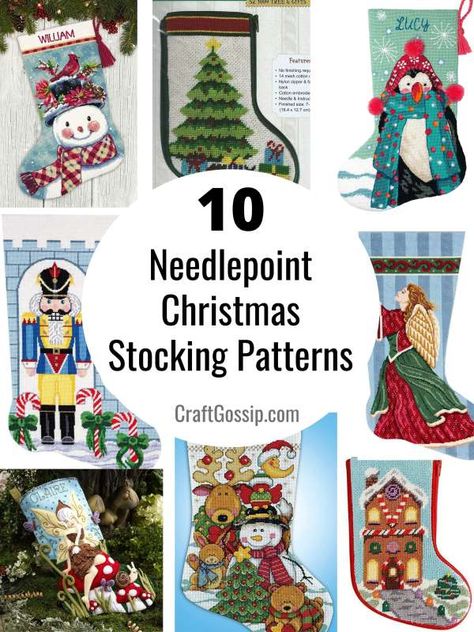 Christmas Stocking Pattern Free, Stocking Pattern Free, Needlepoint Christmas Stocking Kits, Christmas Stocking Patterns, Needlepoint Christmas Stocking, Stocking Patterns, Holiday Cross Stitch Patterns, Cross Stitch Stocking, Cross Stitch Christmas Stockings