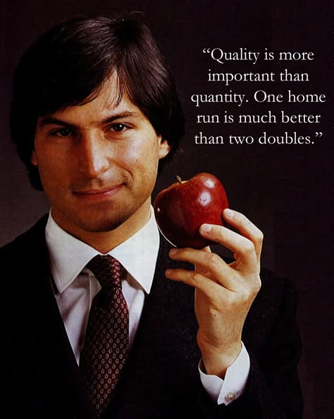 "Quality is more important than quantity. One home run is much better than two doubles." - Steve Jobs  #Quotes Next Computer, Steve Jobs Apple, Jobs Quotes, Job Pictures, Steve Jobs Quotes, Steve Wozniak, Very Important Person, Job Quotes, Apple Computer