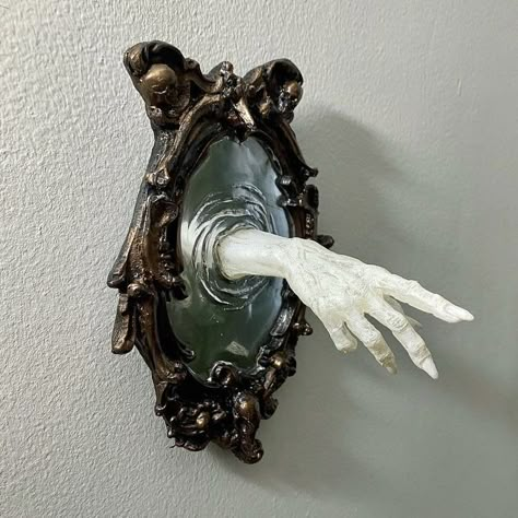 Goth Home, Goth Home Decor, Gothic Decor, Gothic House, Dream House Decor, Wall Plaque, Repurpose, Clay Art, Pose Reference