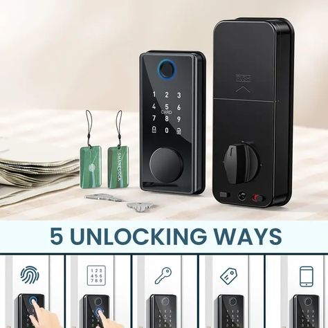 keyless entry door lock with keypad fingerprint door lock smart locks for front door electronic keypad smart deadbolt lock biometric smart digital door lock with   lock 1 Keyless Entry Door Locks, Fingerprint Door Lock, Entry Door Locks, Digital Door Lock, Deadbolt Lock, Smart Door Locks, Smart Door, Smart Lock, Locks & Key