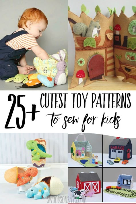 Check out the cutest toy sewing patterns to make for kids! Lots of fine motor skills to practice on these toy patterns that zip, button, hide, and carry. Fun round up of sewing projects for kids and great handmade baby gift ideas! #sewing Toys To Sew, Toy Sewing Patterns, Handmade Kids Toys, Felt Yarn, Toy Sewing, Free Toys, Handmade Baby Gifts, Baby Sewing Projects, Beginner Sewing Projects Easy