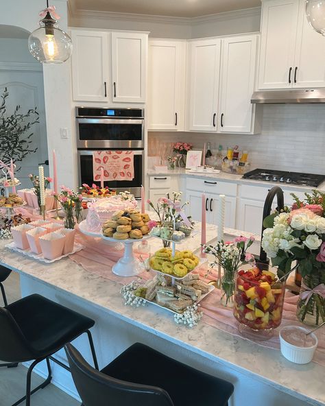 had the sweetest bridal shower brunch over the weekend 👰🏻‍♀️💐💍🎀🥂🍾 my mom and aunt really helped bring my Pinterest board to life and it turned out so beautifully! I linked everything over on my Bridal Shower highlight💞 Coffee cart: @lunaespressocart Cake: @bellaabakesss Dress: @lpa Bow heels: @jewelbadgleymischka Bride sweats: @sixstories #2024bride #bridalshowerideas #coquette #bridalshower #bridevibes #bridalinspiration #bridalshowerfun #bridegoals #bridalshowertheme #bridalstyle #bri... Bridal Brunch At Home, Backyard Bridal Shower Brunch, Bridal Brunch Decorations Table, Bridal Shower High Tea Ideas, At Home Bridal Shower Ideas Simple, Pj Bridal Shower Ideas, Bridesmaid Proposal Brunch Decorations, Love You A Brunch, Bridal Shower Inspo Brunch