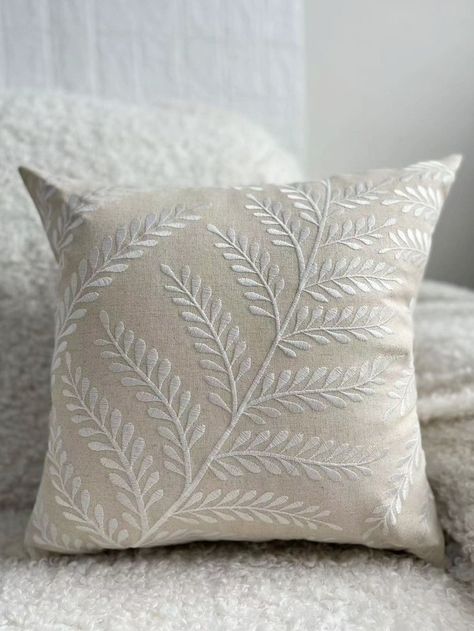 Plant Embroidery Cushion Cover Without Filler | SHEIN USA Diy Cushion Covers, Plant Embroidery, Embroidery Cushion, Cushion Embroidery, Clothes Embroidery Diy, Funny Pillows, Pillow Embroidery, Bantal Sofa, Hand Embroidery Patterns Flowers