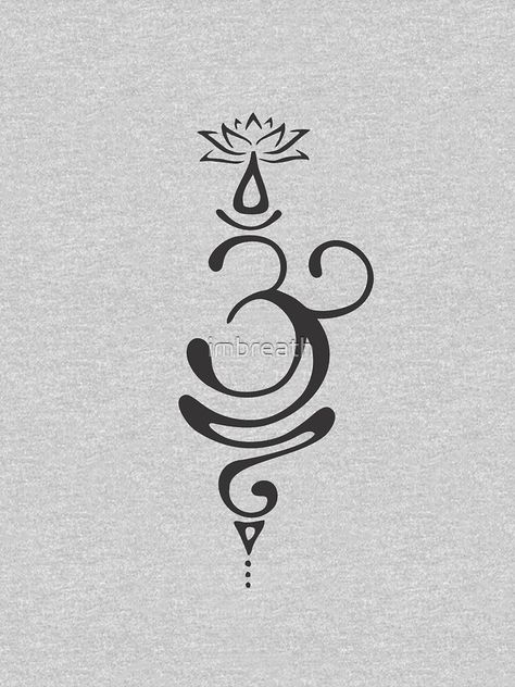 "Sanskrit Symbol for Breathe - Just Breathe Om lotus Symbol " T-shirt by imbreath | Redbubble Sanskrit Tattoo Men, Symbol For Breathe, Aum Tattoo, Breathe Symbol, Just Breathe Tattoo, Name Tattoo On Hand, Symbol Painting, Sanskrit Symbols, Om Tattoo Design